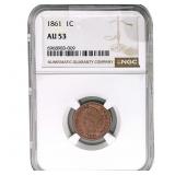 1861 Indian Head Cent NGC AU53