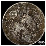 Japan Meji Period Silver 1 Yen Chopmarks NEARLY U