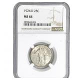 1926-D Washington Silver Quarter NGC MS64