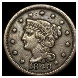 1848 Braided Hair Large Cent LIGHTLY CIRCULATED