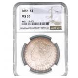 1886 Morgan Silver Dollar NGC MS66