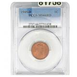 1945-D Wheat Cent PCGS MS66 RD