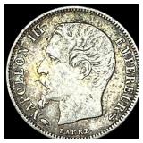 1860 France Napoleon III Silver 50 Centimes NEARLY
