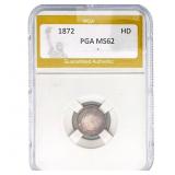 1872 Seated Liberty Half Dime PGA MS62