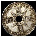 1938 New Guinea Silver 1 Shilling  UNCIRCULATED