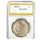 1887-O Morgan Silver Dollar PGA MS64