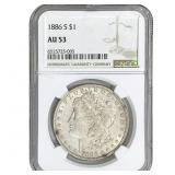1886-S Morgan Silver Dollar NGC AU53