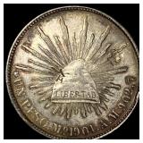 1904 Mexico Silver 1 Peso  NEARLY UNCIRCULATED
