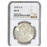 1878-CC Morgan Silver Dollar NGC MS64