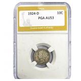 1924-D Mercury Silver Dime PGA AU53