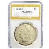 1898-O Morgan Silver Dollar PGA MS65+