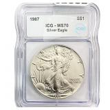 1987  ICG MS70 $1 Silver 1OZ SE