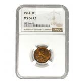 1914 Wheat Cent NGC MS66 RB