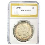 1878-S Morgan Silver Dollar PGA MS64+