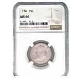 1936 Washington Silver Quarter NGC MS66