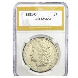 1881-O Morgan Silver Dollar PGA MS65+