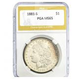 1881-S Morgan Silver Dollar PGA MS65
