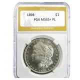 1898 Morgan Silver Dollar PGA MS65+ PL