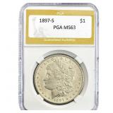1897-S Morgan Silver Dollar PGA MS63