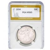 1934 Walking Liberty Half Dollar PGA MS65