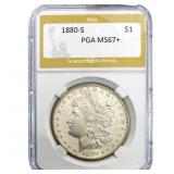 1880-S Morgan Silver Dollar PGA MS67+