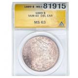 1889 Morgan Silver Dollar ANACS MS63