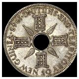 1945 New Guinea Silver 1 Shilling  UNCIRCULATED