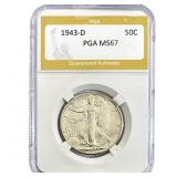 1943-D Walking Liberty Half Dollar PGA MS67