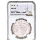 1904-O Morgan Silver Dollar NGC MS66