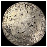 1795 Mo Mexico Silver 8 Reales Chopmarked NEARLY U