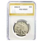 1942-D Walking Liberty Half Dollar PGA MS65