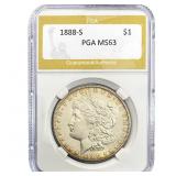 1888-S Morgan Silver Dollar PGA MS63
