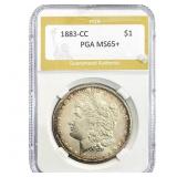 1883-CC Morgan Silver Dollar PGA MS65+