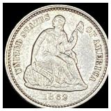 1862 Silver Half Dime CLOSELY UNCIRCULATED