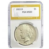 1922-D Silver Peace Dollar PGA MS60