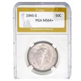 1945-S Walking Liberty Half Dollar PGA MS64+