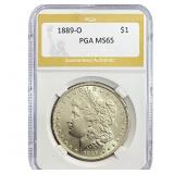 1889-O Morgan Silver Dollar PGA MS65