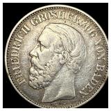 1901-G Germany Silver 2 Mark NEARLY UNCIRCULATED