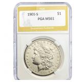 1901-S Morgan Silver Dollar PGA MS61