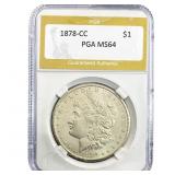 1878-CC Morgan Silver Dollar PGA MS64
