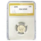 1945 Mercury Silver Dime PGA MS68
