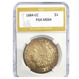 1884-CC Morgan Silver Dollar PGA MS64
