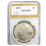 1878 Morgan Silver Dollar PGA MS65