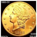 1883-CC $20 Gold Double Eagle CHOICE BU+