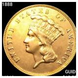 1888 $3 Gold Piece UNCIRCULATED