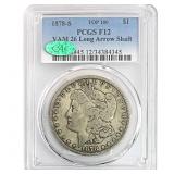 1878-S Morgan Silver Dollar PCGS F12 Long Arrow