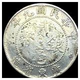 1920 China Kwangtung Silver 20 Cents CLOSELY UNCIR