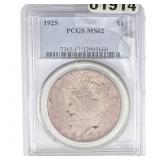 1925 Morgan Silver Dollar PCGS MS62