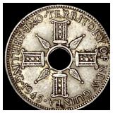 1945 New Guinea Silver 1 Shilling  UNCIRCULATED