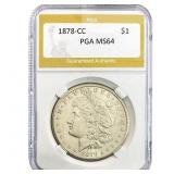 1878-CC Morgan Silver Dollar PGA MS64